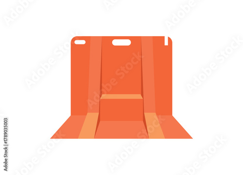 L shaped floor barrier in perspective view. Simple flat illustration.