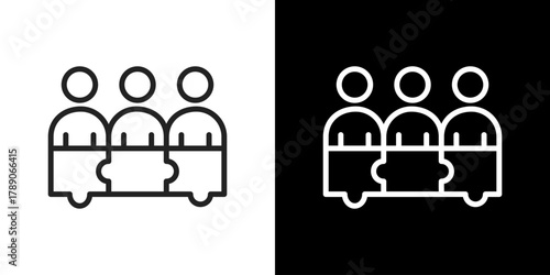 Team Building Icon Line Styles Vector Illustration 