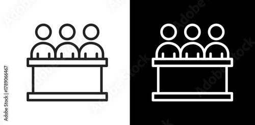 Committee Icon Line Styles Vector Illustration 