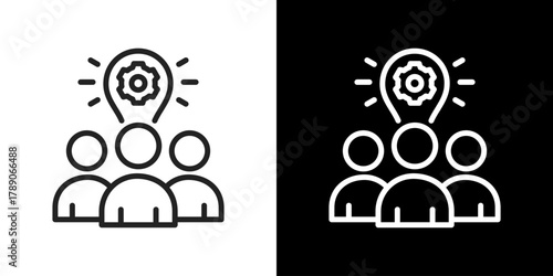 Innovation Team Icon Line Styles Vector Illustration 