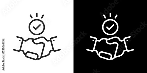 Partnership Icon Line Styles Vector Illustration 