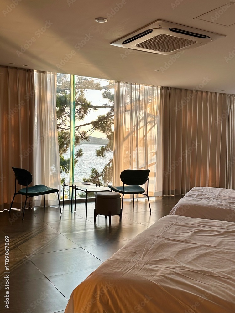 Fototapeta premium hotel room with bed