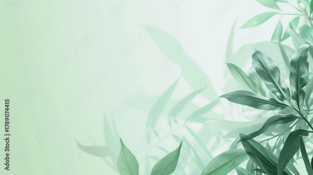 Fototapeta premium Clean Gradient Mint Green to Pure White Background 002