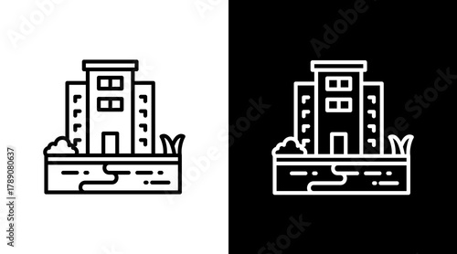 City River  White Icon Set Design
