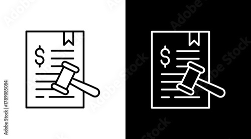 Financial Compliance  White Icon Set Design