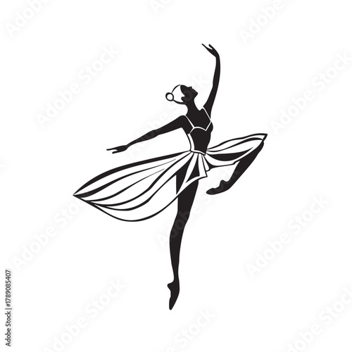 ballerina silhouette vector illustration 