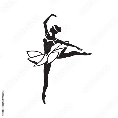 ballerina silhouette vector illustration 