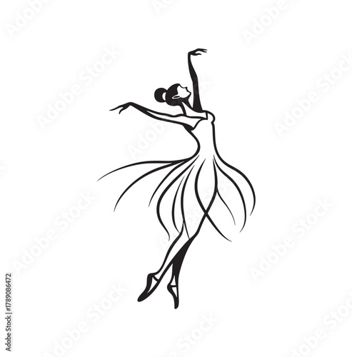 ballerina silhouette vector illustration 