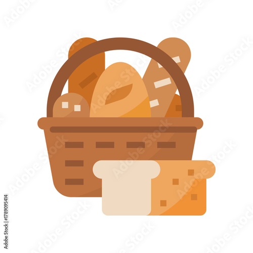 bakery flat vector illustration isolated on white background