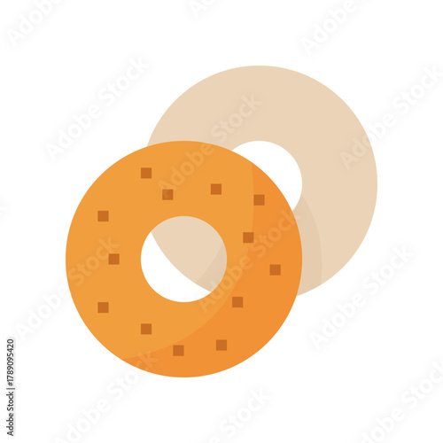 bagel flat vector illustration isolated on white background