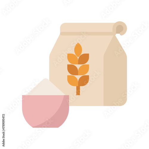 flour flat vector illustration isolated on white background