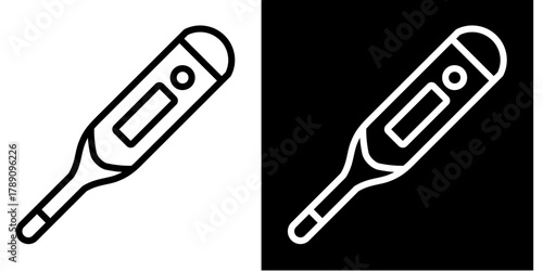 Thermometer Icon Set White Style Collection