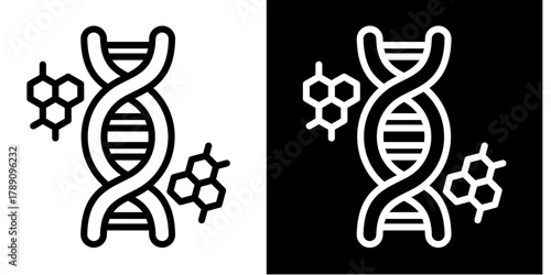 Dna Helix Icon Set White Style Collection