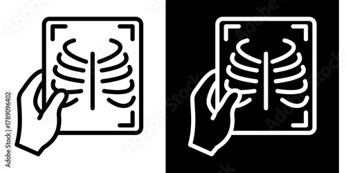 Tx-Ray Image Icon Set White Style Collection