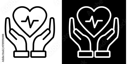 Heart Care Icon Set White Style Collection