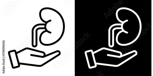 Organ Donation Icon Set White Style Collection