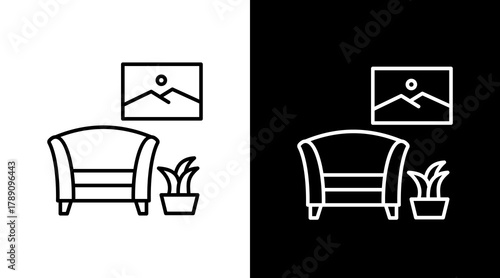 Lobby  White Icon Set Design