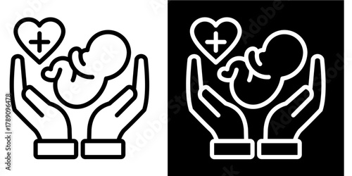 Pediatric Care Icon Set White Style Collection