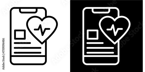 Healthcare App Icon Set White Style Collection