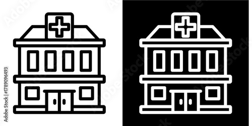 Rehabilitation Center Icon Set White Style Collection