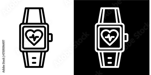 Fitness Tracker Icon Set White Style Collection