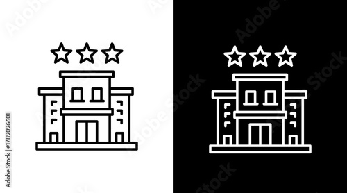 Modern Hotel  White Icon Set Design