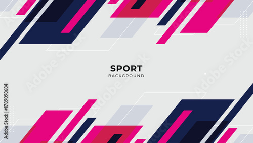 Dynamic Sport Background Template with Abstract Brush and Colorful Overlap Design