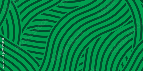 farm green banner, organic abstract background with fields. wavy green lines, natural organic products. ecology background. striped farmer green Pattern