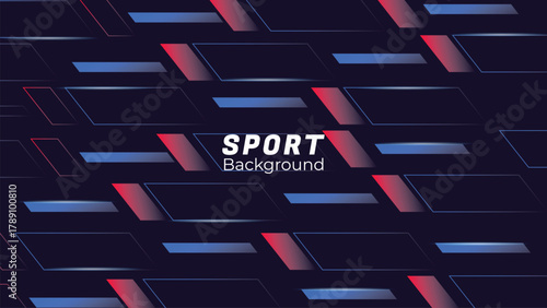Dynamic Sport Background Template with Abstract Brush and Colorful Overlap Design
