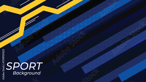 Dynamic Sport Background Template with Abstract Brush and Colorful Overlap Design