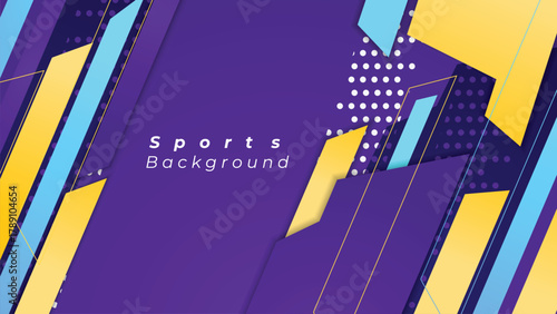 Dynamic Sport Background Template with Abstract Brush and Colorful Overlap Design