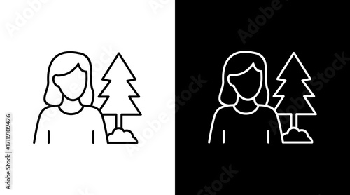 Enjoy Nature  White Icon Set Design