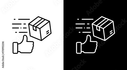 Photos Good Delivery  White Icon Set Design