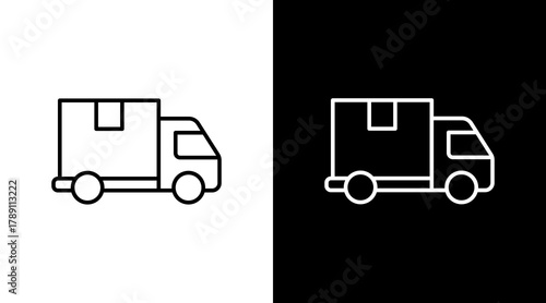 Deliveries  White Icon Set Design