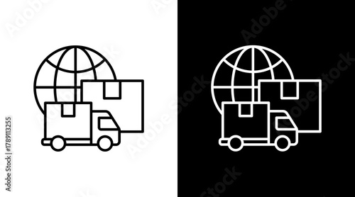 Logistics  White Icon Set Design