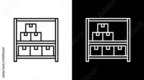 Shelving  White Icon Set Design