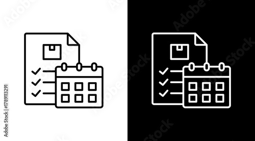 Inventory Planning  White Icon Set Design
