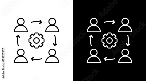 Collaboration  White Icon Set Design