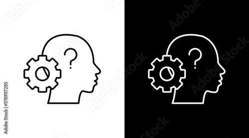 Critical Thinking  White Icon Set Design