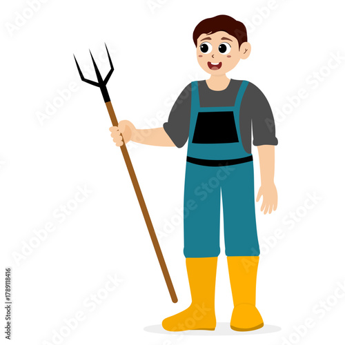 Agricultural worker. Farmers Characters Harvesting on Farm. Farming, harvesting, collecting vegetables. Diverse people, man and woman farm workers cartoon character set with different occupation. 