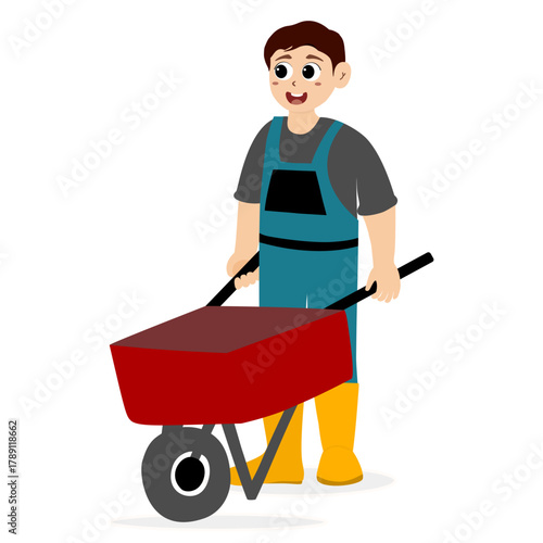 Agricultural worker. Farmers Characters Harvesting on Farm. Farming, harvesting, collecting vegetables. Diverse people, man and woman farm workers cartoon character set with different occupation. 