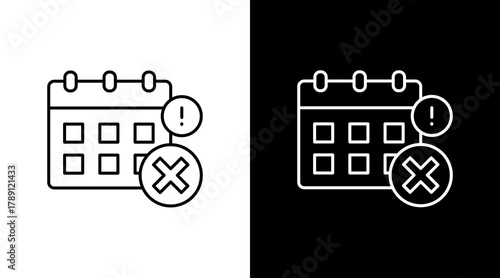 Deadline Missed  White Icon Set Design