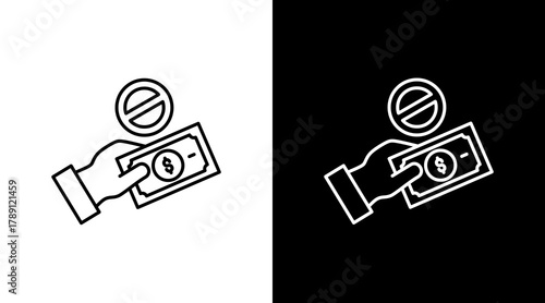 No Paycheck  White Icon Set Design