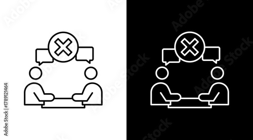 Meeting Cancelled  White Icon Set Design