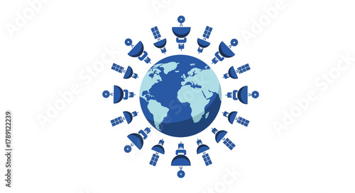 Global Satellite Network - A Technological Marvel Orbiting Earth.
