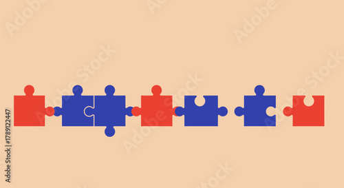 Interconnected puzzle pieces representing teamwork and collaboration in business.