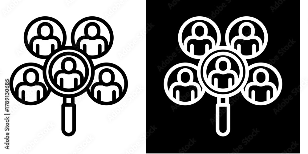 Obraz premium Recruitment Icon Set White Style Collection