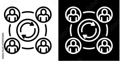 Group Dynamics  Icon Set White Style Collection