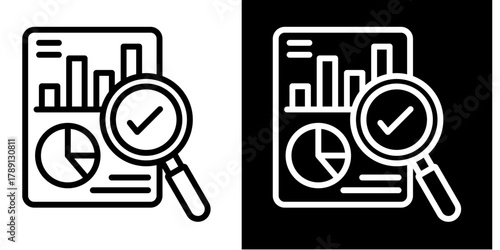 Research  Icon Set White Style Collection