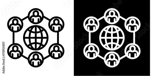 Sociology  Icon Set White Style Collection